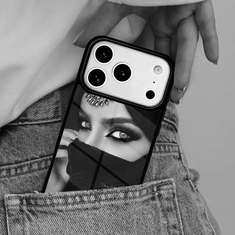 Arab Woman With Niqab Face eye Phone Case for iPhone 16e 15 14 13 12 17 Pro Max Plus Air 17pro Cover Coque