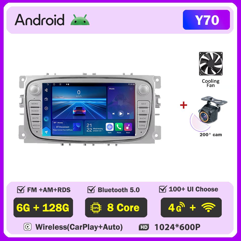 2 Din Autoradio Car Multimedia Video Radio Player For Ford Focus Mondeo C-MAX S-MAX Galaxy II Kuga 3 Android Wifi GPS Navigation