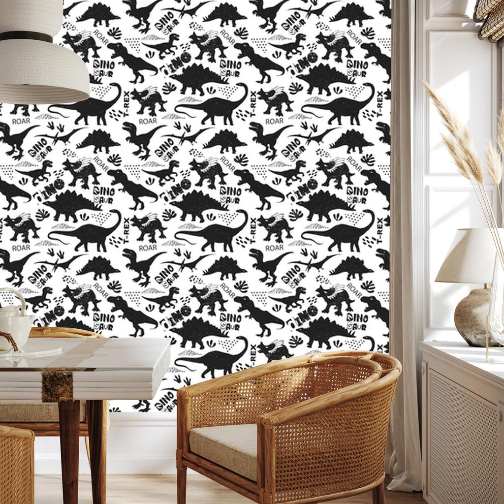Dinosaurs Leaves Wallpaper for Living Room and Bedroom 50x1000