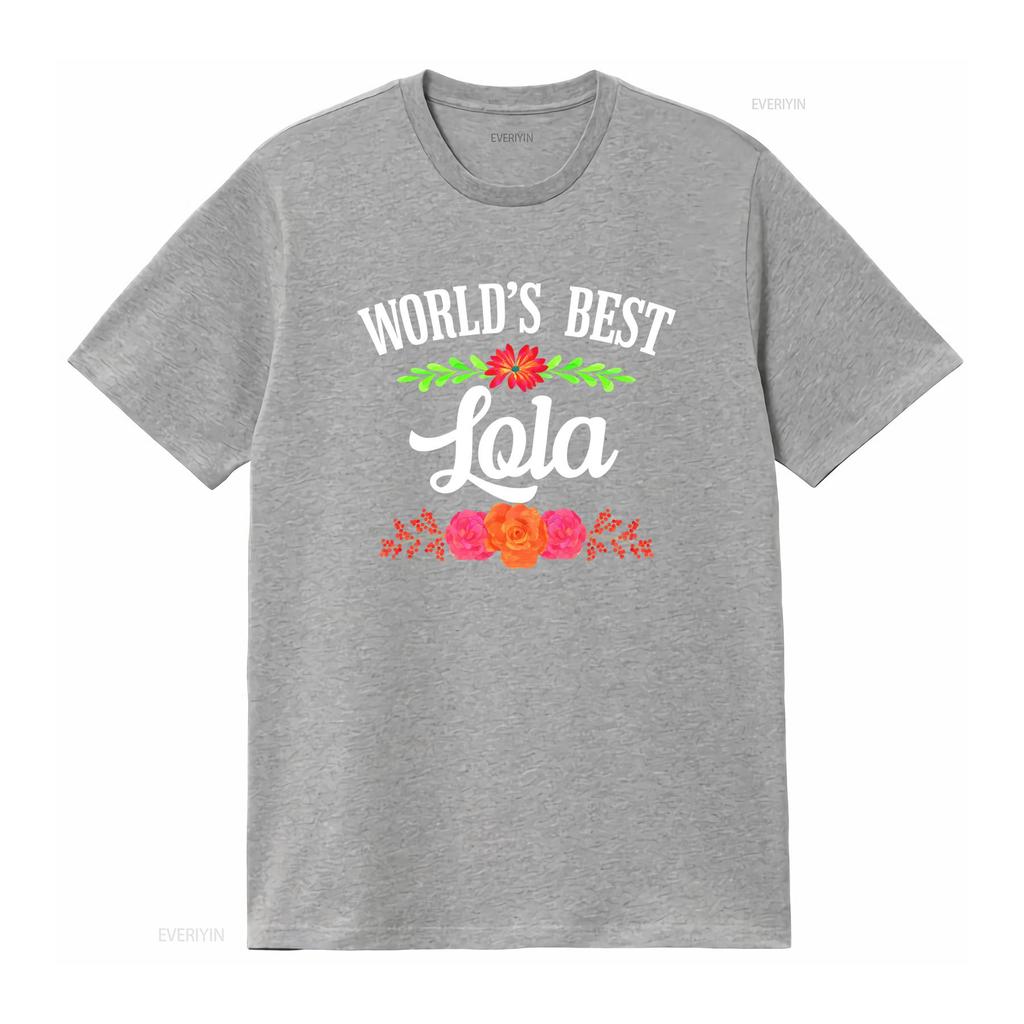 Worlds Best Lola T Shirt Filipino Grandma vintage Washed Stylish streetwear fashion Casual Top For Everyday Wear Stretched