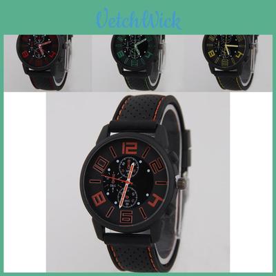 Fashionable Silicone Strap Mechanical Watch For Men Quartz Movement Decorative Design 40.5mm Dial