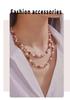 Qiong Yao French Retro Necklace with Natural Stone, Shell Beads, and Purple Crystal Titanium Steel