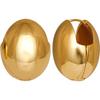 Elegant Gold & Silver Oval Egg-Shaped Stud Earrings: Niche Design with High-End Feel for Women