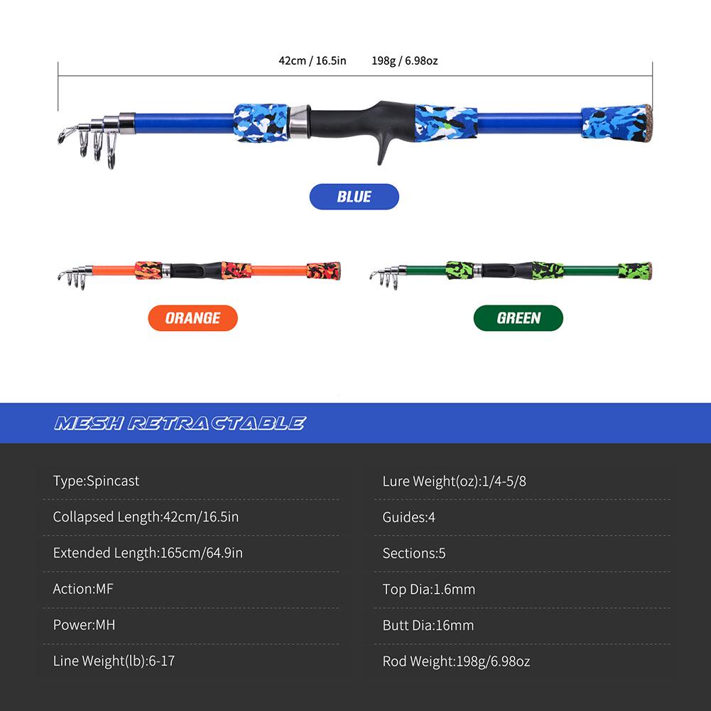 Children Fishing Pole Telescopic Portable Fishing Pole Ultra-light Breaking-resistance Outdoor Accessories for Stream Freshwater