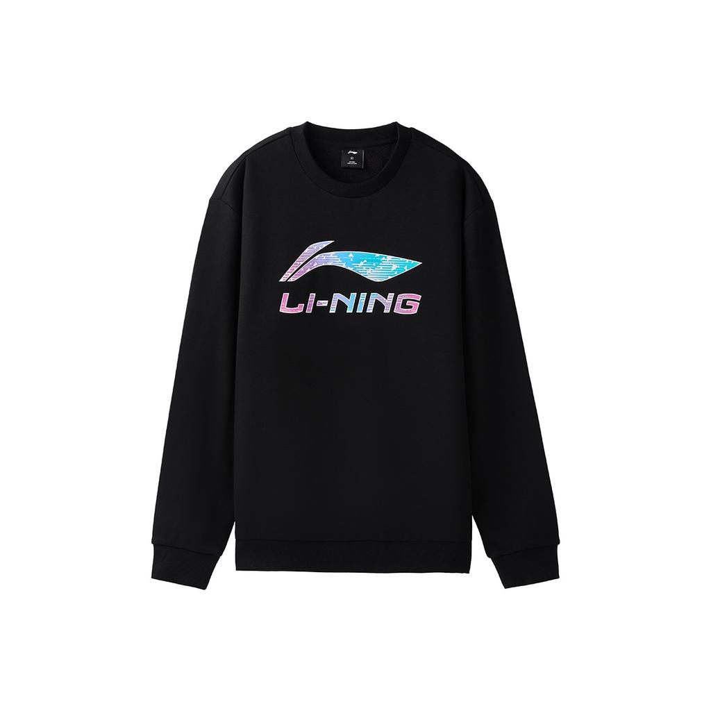 Li-Ning Trendy Round Neck Pullover Sports Lifestyle Comfortable Versatile Simple Fashion Vitality Fleece Warm Sweatshirt Unisex sweatshirt AWDVG99-1