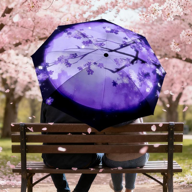 Zaczarowany Kwiatowy Parasol w Blasku Księżyca: Magiczny Towarzysz na Przygody na Świeżym Powietrzu, Automatycznie Otwiera/Zamyka, Lekki i Wytrzymały