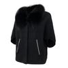 OFTBUY 2024 Herbst Winter Echt Fuchs Waschbär Pelz Kragen Mantel Gestrickte Pullover Frauen Kurzarm Jacke Dicke Warme