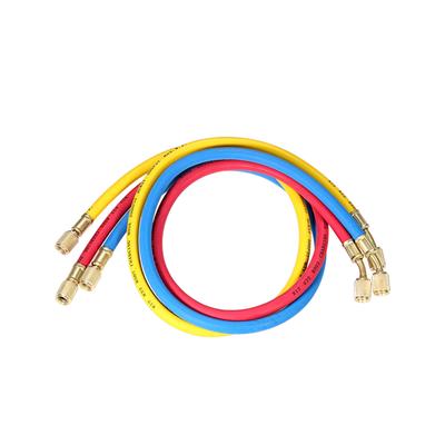 3ks 1/4" SAE R12 R22 R502 Sady rozdělovacích měřidel Tříbarevné nabíjecí hadice