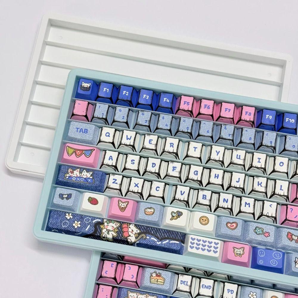 Dustproof Keycaps Package Organizer with Paper Dividers Keyboard Keycaps Tray Home