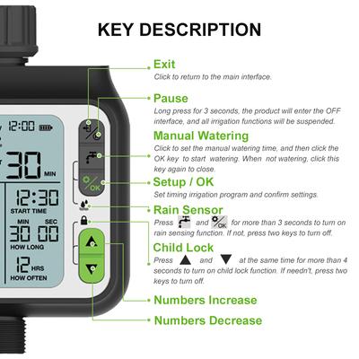 KKmoon Electronic Irrigation Regulator Automatic Irrigation Timer with Large LCD Screen Waterproof