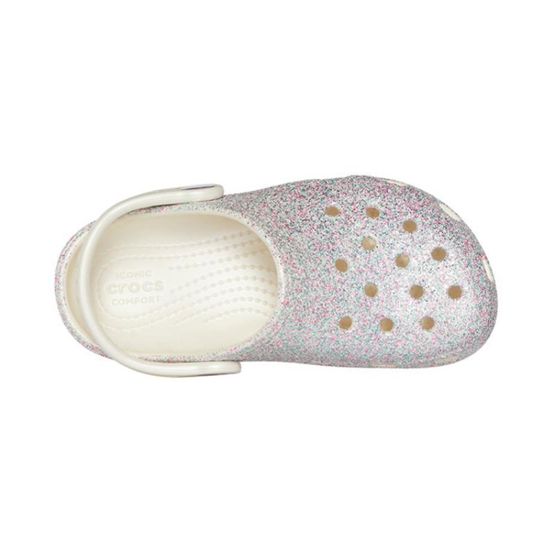Crocs Zueco Clásico Exterior Punta Abierta Tacón Plano Clásico Brillante Deportivo Sandalias con Agujeros para Niños Color Ostra Modelo Infantil