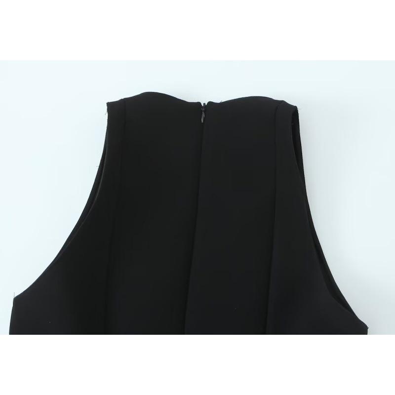 Myst&Za Women's 2025 Summer Pleated Waist-Cinching Halter Neck Top