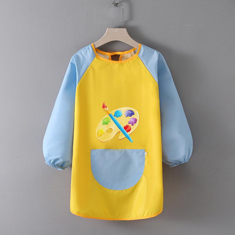 Children's Waterproof Art Smock with Logo - Reversible Apron for Painting and Eating  