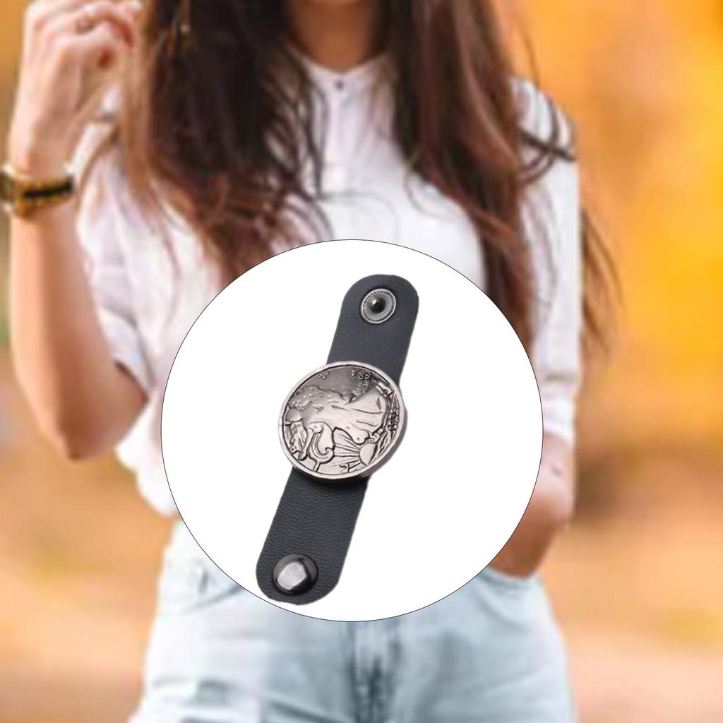 Carved Buckle Scarf Buckle for Women PU Leather Scarf Clasp Islamic Scarf Veil Weights Supplies Headscarf Decoration