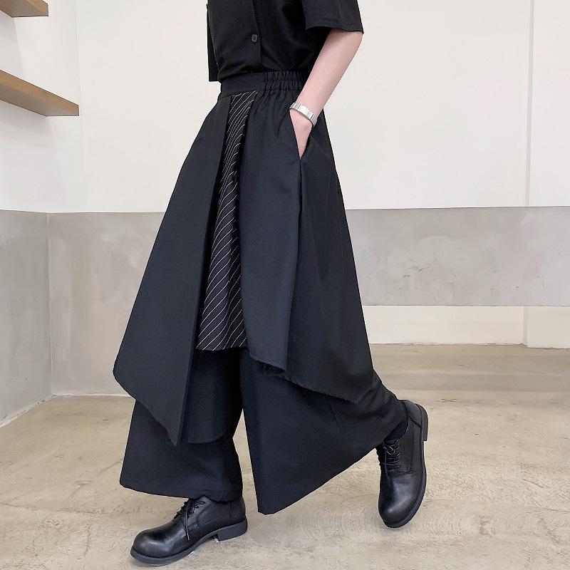 Yohji Yamamoto Men's Dark Irregular Japanese-style Ribbon Pants - Samurai Kendo Skirt Design for Summer