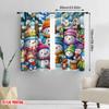 2pcs,2D plane printing Contemporary Curtains Snowman Family Winter Polyester (without rod) Art Deco Festive Perfect for Bedroom,