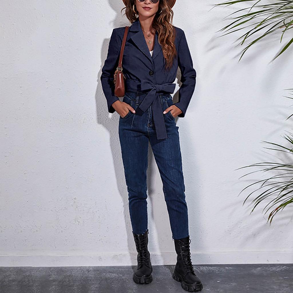 Women's Fashion Collar Corduroy Jacket Autumn/winter Long Sleeve Short Jacket