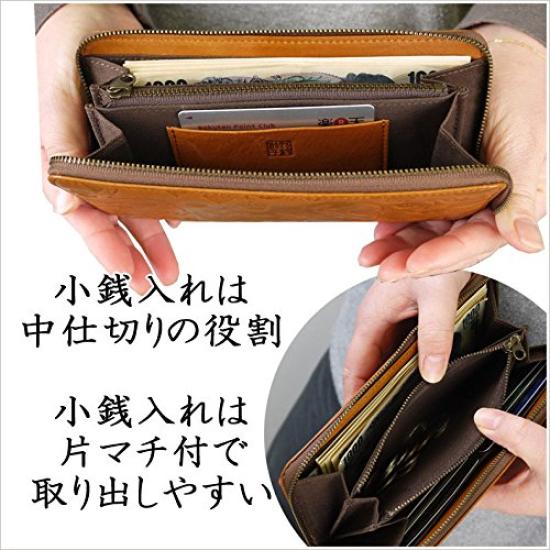 [Nomura Shuhei] Round zipper long wallet Cat 58202 Women's Yellow