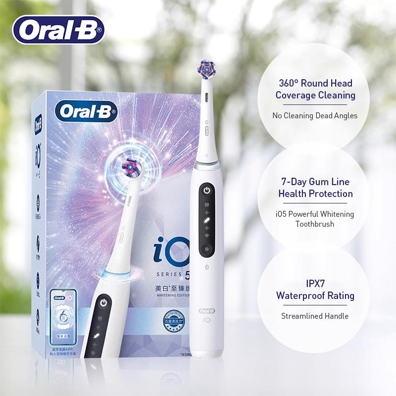 Oral-B iO5 Professional Whitening Electric Toothbrush for Adult 5 Modes 1 Handle 4 Brush Heads 1Travel case
