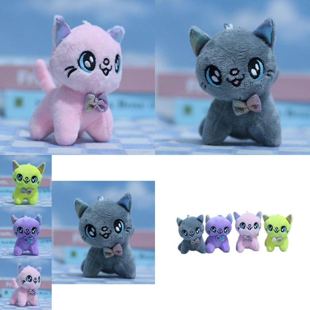 Cute Plush Cat Pendant Keychain Adorable Kawaii Stuffed Animal Doll Charm 10cm