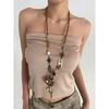 Bohemian Ethnic Style Long Bow Metal Necklace with Vintage Distressed Pendant (2025)
