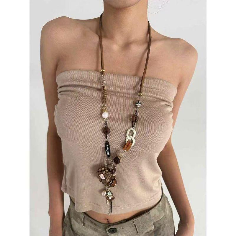 Bohemian Ethnic Style Long Bow Metal Necklace with Vintage Distressed Pendant (2025)