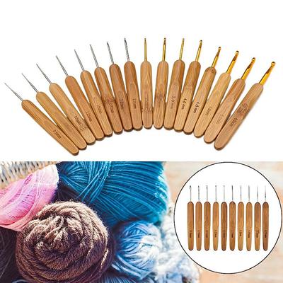 New Bamboo Wooden Crochet Hooks Small Size Long Knitting Crochet Bamboo Handle Crochet Knitting