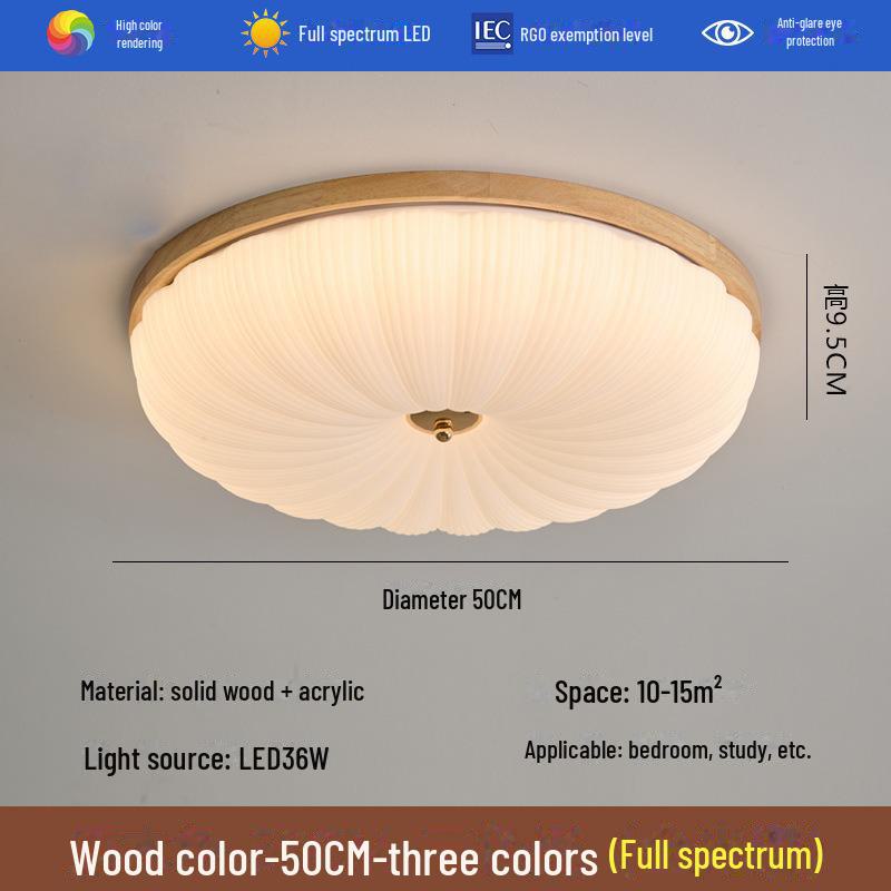 

Потолочный светильник в японском стиле в стиле ретро с полным спектром для спальни и кабинета Natural Wood 50cm