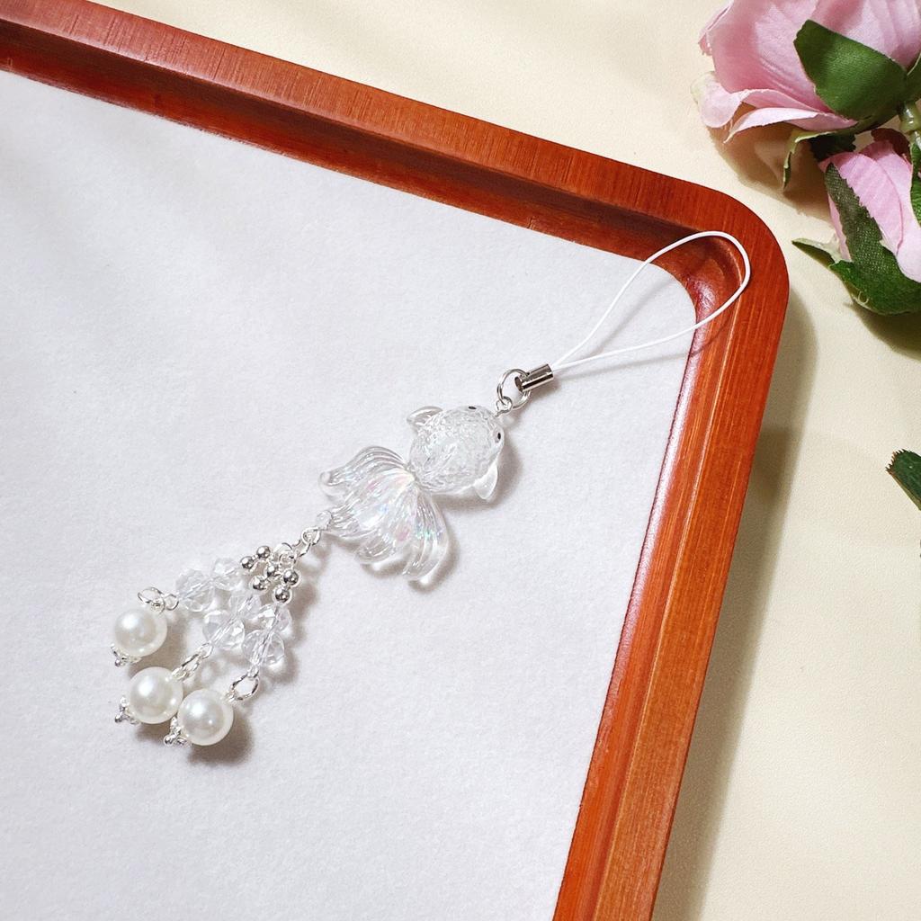 Glow In The Dark Koi Fish Phone Charm Keychain Lucky Charm Phone Chain Lanyard for Night Event DIY Accessories