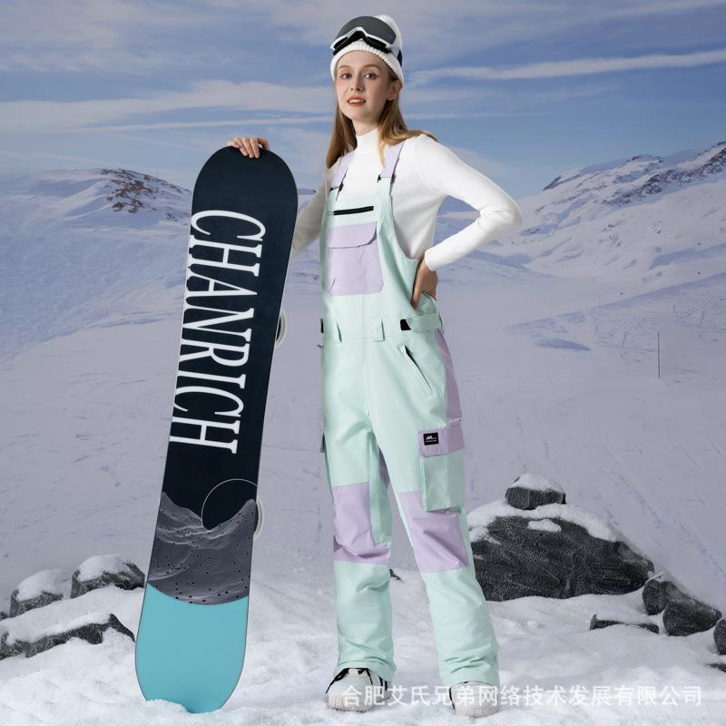 New Colorblock Ski Pants: Windproof, Waterproof, Warm, and Breathable. Perfect for Couples.