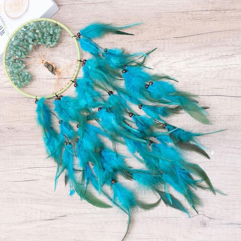 Tree Dreamcatcher Bohemian Owl Feathers Wall Hangings Wind Chimes for Bedroom Home