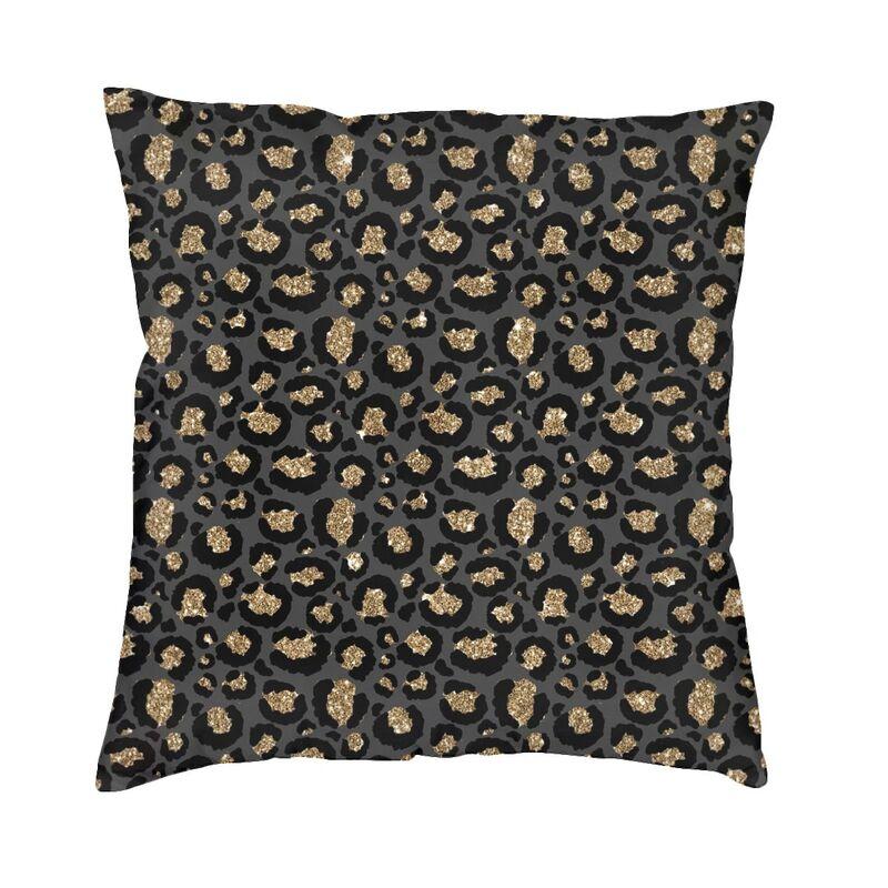 Custom Brown Leopard Print Pillow Case 40X40Cm Living Room Decoration Modern Animal Cheetah Skin Chair Cushion Square Pillowcase
