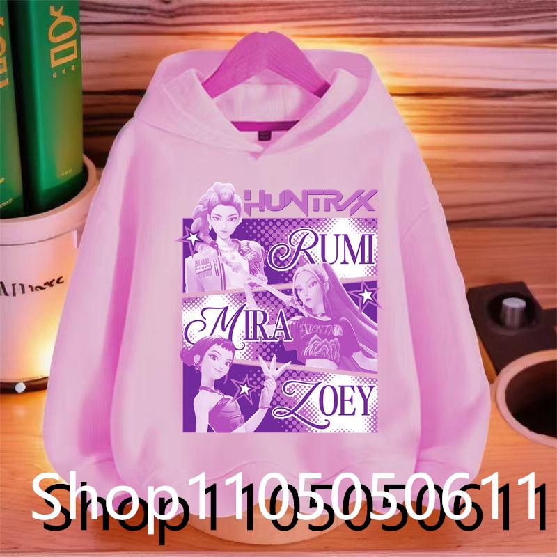 

K-pop Охотник на демонов Huntrix Короткое худи Детская повседневная модная одежда Мужская детская куртка Худи для девочек Спортивная одежда Детская 150