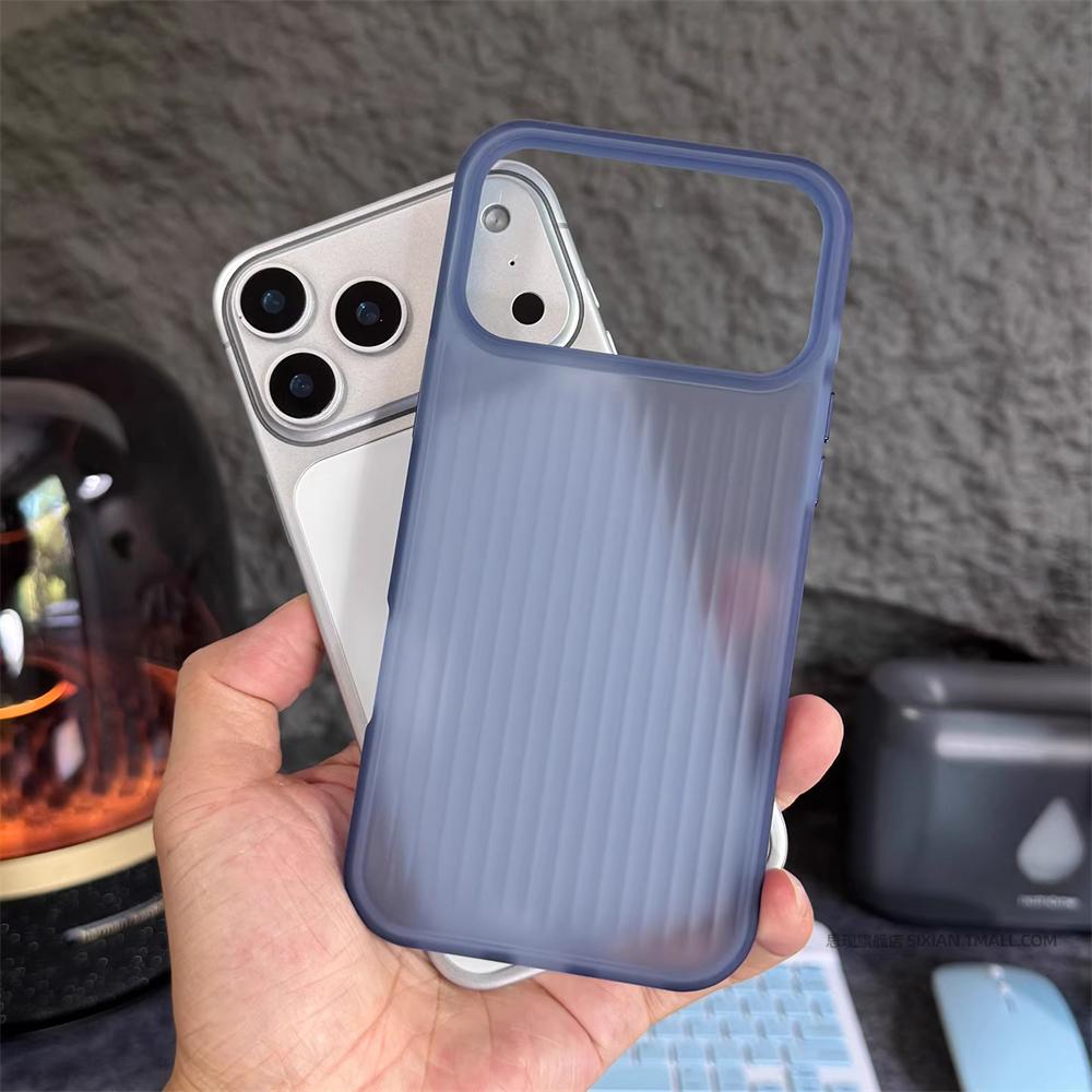 Luxury Corrugated 3D Stripes Matte Case For iPhone 17 Pro Max Air 16 15 14 13 12 Soft Edge Silicone Shockproof Bumper Back Cover