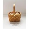 Compact Bamboo and Rattan Woven Picnic and Storage Basket for Fruits, Bread, and Eggs