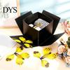 Dekorative Geschenkboxen für Schmuck Blumen Schmetterling Explosionsbox, DIY Überraschung Explodierender Geschenkehalter mit 4 Kreativen Verpackungen Kuchen Fliegend