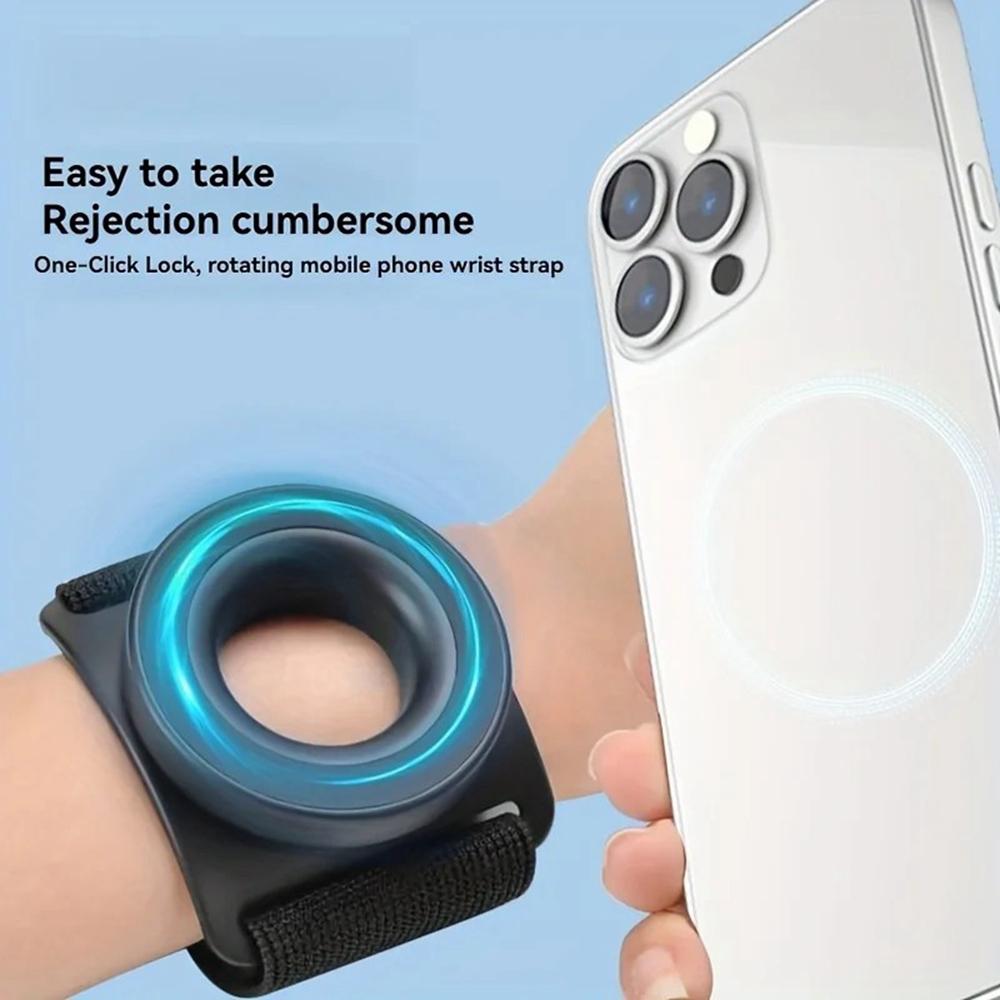 Magnetic Armband Phone Holder for iPhone 12-16 and Android Phone 360° Rotation Wristband Phone Mount