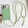 Liquid Silicone Crossbody Necklace Cord Strap Case For iPhone 17 Pro Max 16 15 14 13 12 11 XR XS X Matte Soft Protection Cover