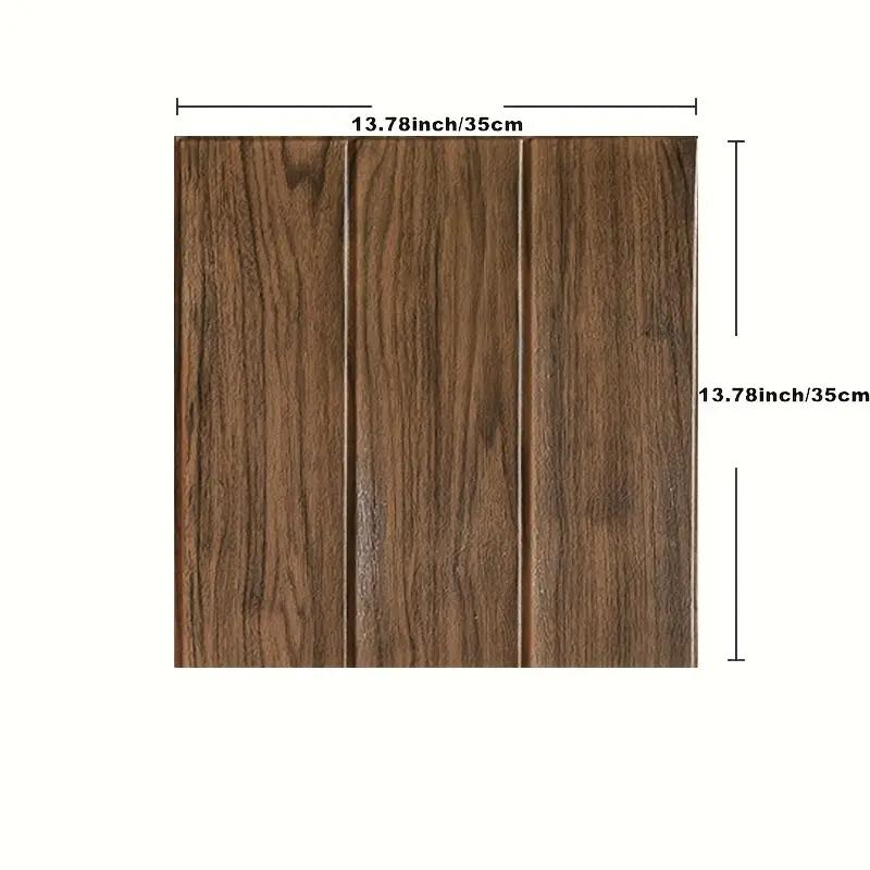 5pcs/10pcs 35X35cm 3D Wall Stickers DIY Wood Grain Foam Self-Adhesive Waterproof Moisture-Proof Ceiling Bedroom Wallpaper