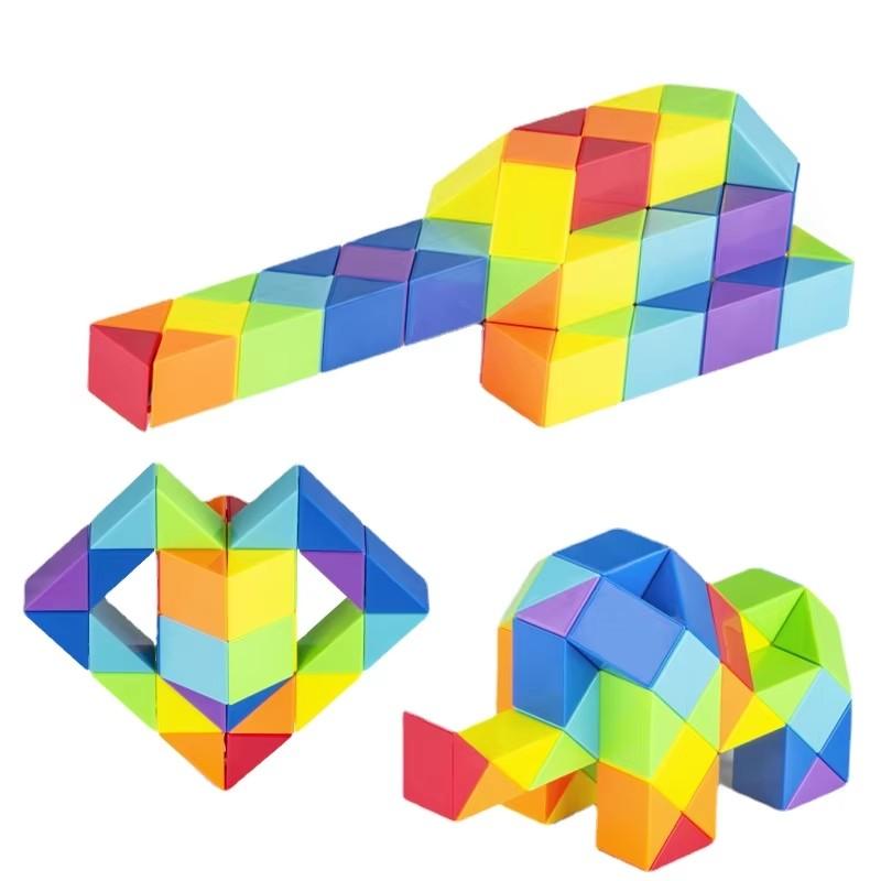 Dingsheng 24 a 36 48 60 72 Segmentů Kouzelné Pravítko Had vícebarevné 3D puzzle Fidget hra Fidge Kostka Twist Transformovatelná Dětské Puzzle