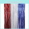 Vibrant Red White And Blue Independence Day Rain Curtain For Festive Party Decorations