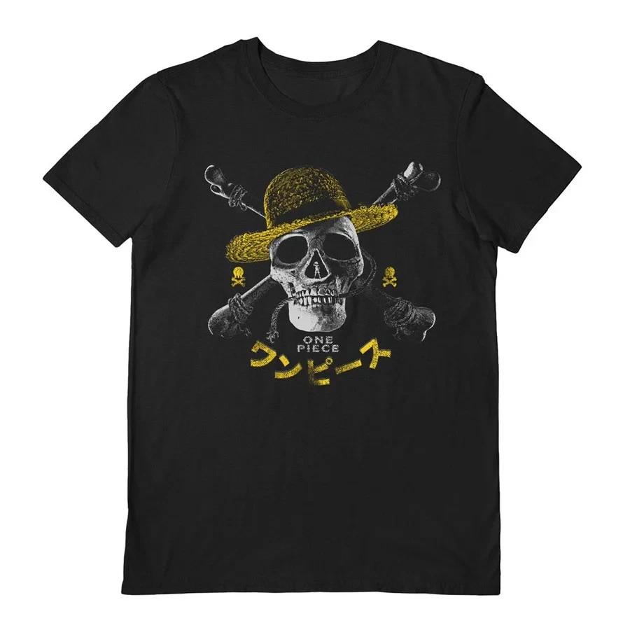 

One Piece Live Action (Шапка с черепом) Черная unisex футболка с коротким рукавом Gildan S
