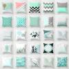 New 45X45Cm Blue Green Geometric Cushion Cover For Sofa Home Decor Polyester Cotton Throw Pillow Case Marble Texture Pillowcase