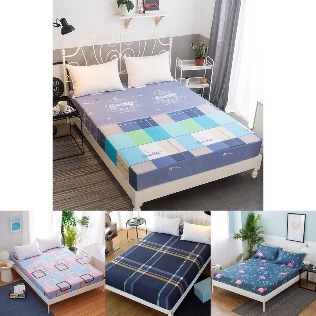 Elegant Floral Printed Fitted Sheet Cover For Twin Full Queen King Beds In Premium Polyester