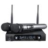 UHF System 2 Channel Frequency Adjustable Wireless Microphone 2 Cordless Handheld Mic Karaoke Speech Party Cardioid Microphone