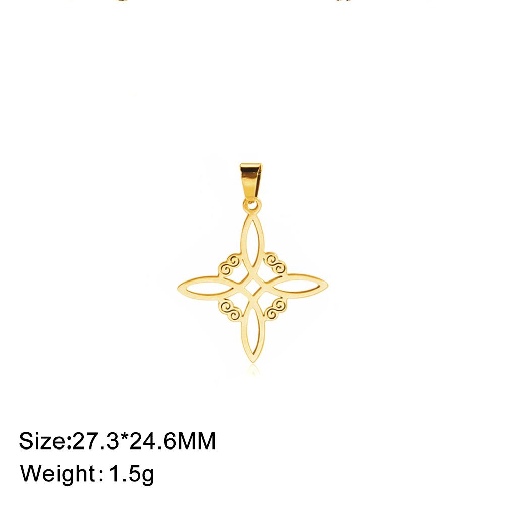 Witch Knot Pendant for Necklace Stainless Steel Celtic Knots Charms for Jewelry Making DIY Accessories Witchcraft Amulet Gifts