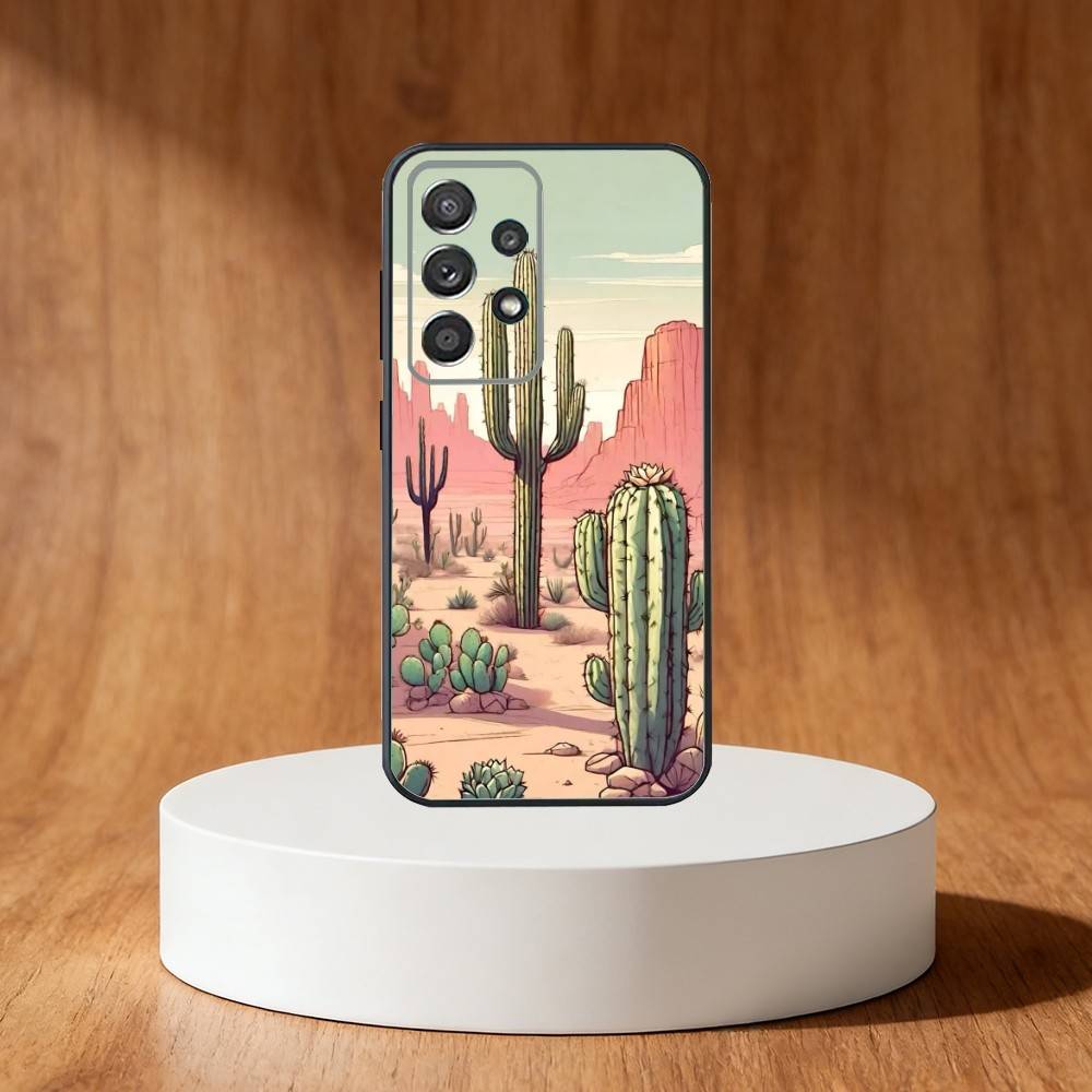 

Desert Cactus Phone Case For Samsung S25,S24,S21,S22,S23,S30,Ultra,S20,Plus,Fe,Note,10,9,5G Black Cover Samsung S21Ultra