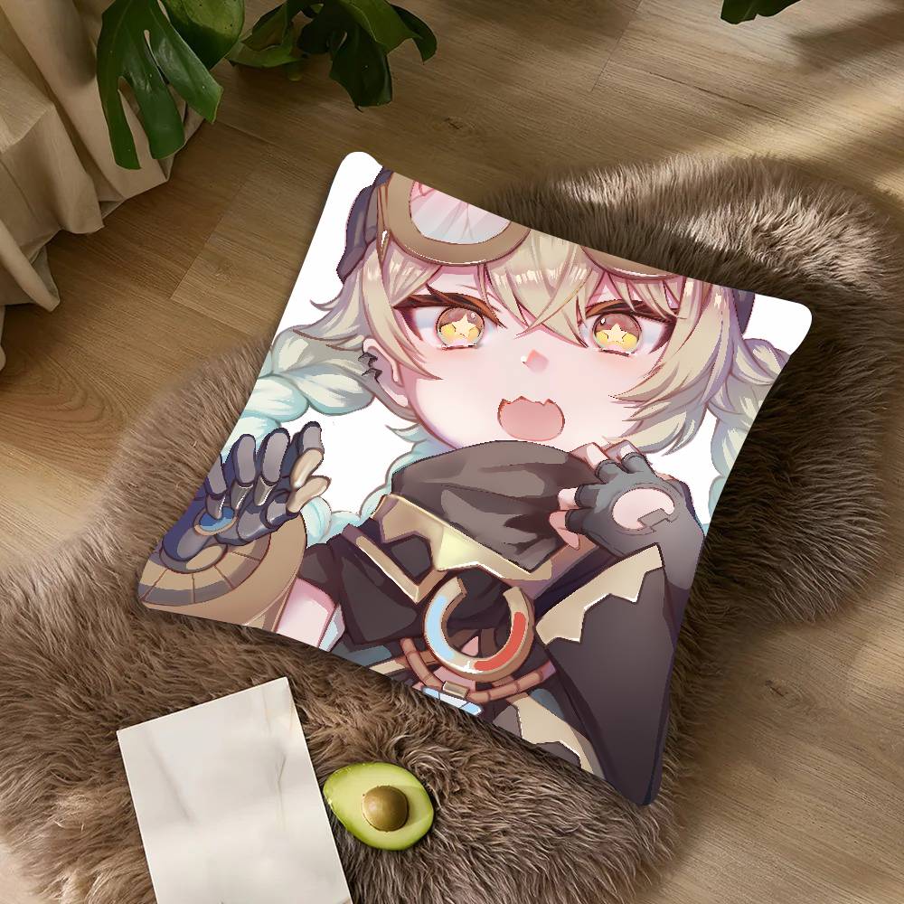 Cute Funny Girl Hot Jahoda Genshin Impact Cushion Cover Decor Throw Pillow Covers For Couch Camping Pillow Cover Decorations