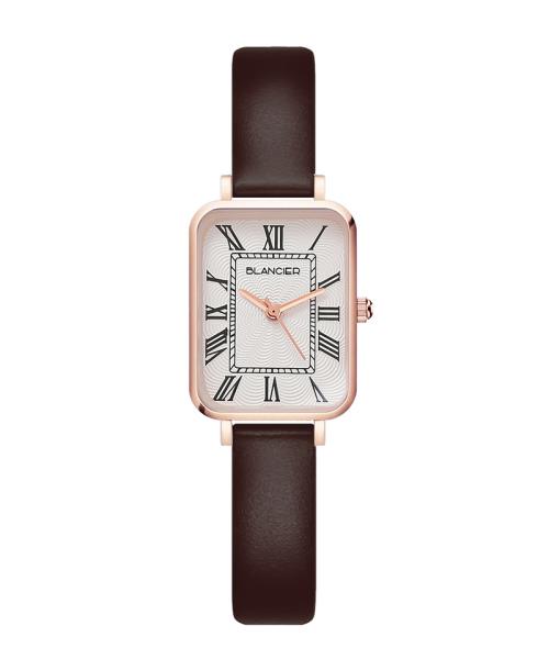 [Blancier] Женские часы Blancier Ellure Roman Square с кожаным ремешком BW0605L-RRBR NONE