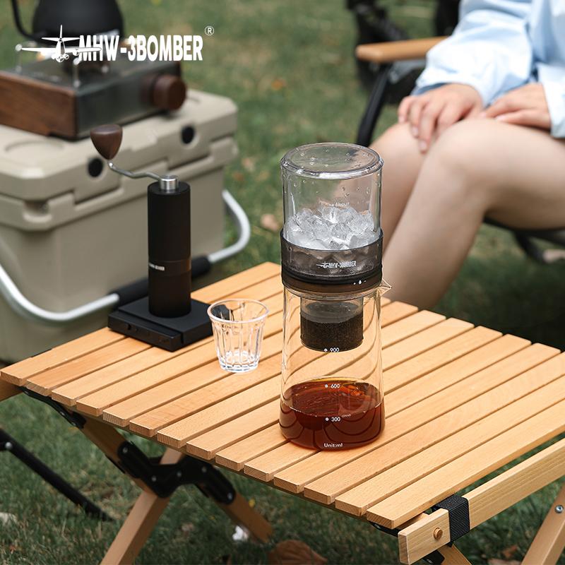 MHW-3BOMBER 600ml Cold Brew Coffee Maker 2-4 Cup Iced Coffee Pot with 100pcs Filter Paper 300 Mesh Fine Filters Camping Tools